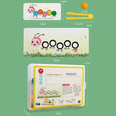 Wooden Clip Beads™ – Colorful Moving Fun with Caterpillar – Color & Motor Skills Toys