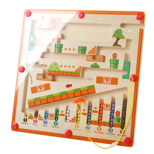 Magnetic Maze™ - Colorful Counting Fun - Wooden Magnetic Puzzle