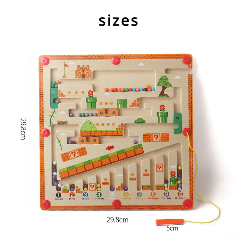 Magnetic Maze™ - Colorful Counting Fun - Wooden Magnetic Puzzle