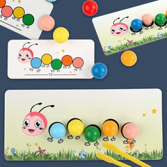 Wooden Clip Beads™ – Colorful Moving Fun with Caterpillar – Color & Motor Skills Toys