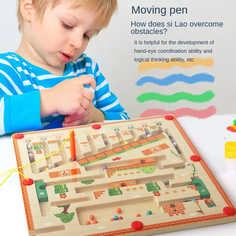Magnetic Maze™ - Colorful Counting Fun - Wooden Magnetic Puzzle